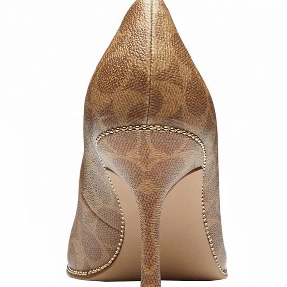 Coach Samantha Signature Coated Canvas Dress Pumps- Tan - Picture 4 of 10